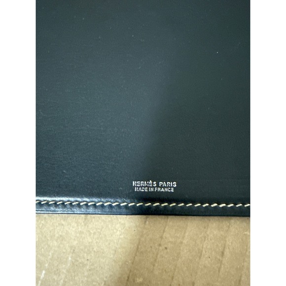 Hermes‎ Paris Reversible Blue Black Colorblock Leather Mouse Pad - Picture 3 of 4